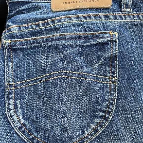 AX Armani Exchange Distressed Bootcut Jeans, Size 10 - Picture 4 of 10